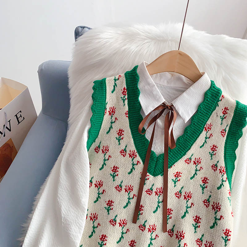 New design sense of knitted vest  5144