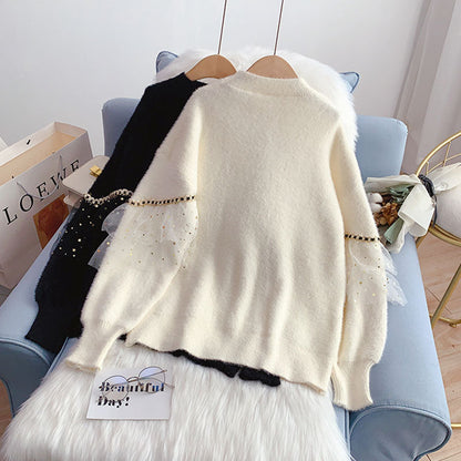 Imitation mink soft waxy soft sweater  5239
