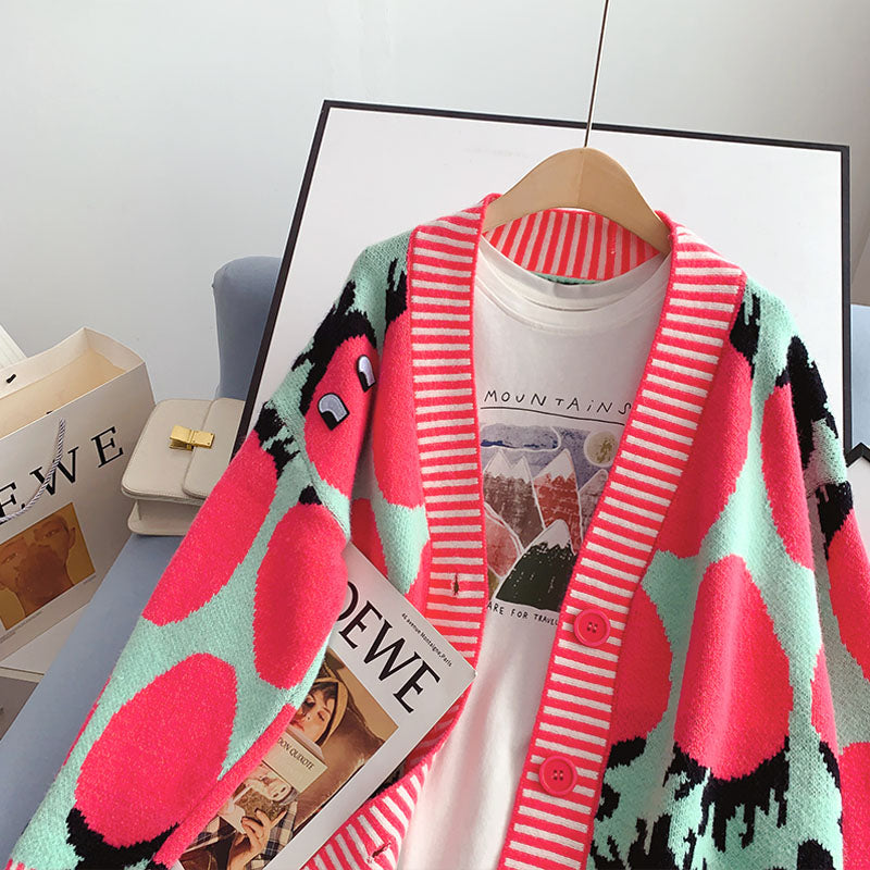 New coat sweater women's lazy style knitted cardigan  5116