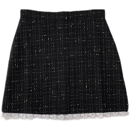 Lace Panel Design Hip Wrap high waist skirt  5286