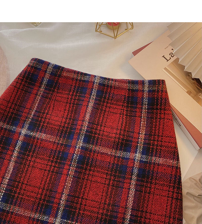 New Korean fashionable age reducing Retro High Waist Skirt  5349