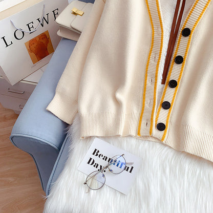 Lazy wind sweater cardigan coat sweater  5136