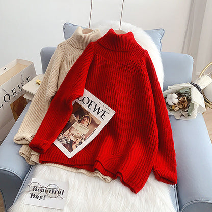 Lazy thickened foreign style knitted bottomed Shirt Top 5206
