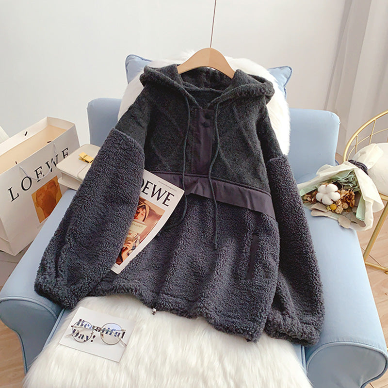 Lamb wool stitched sweater sweater women's Hoodie design 5203