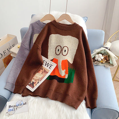 Japanese funny cartoon elephant sweater  5179