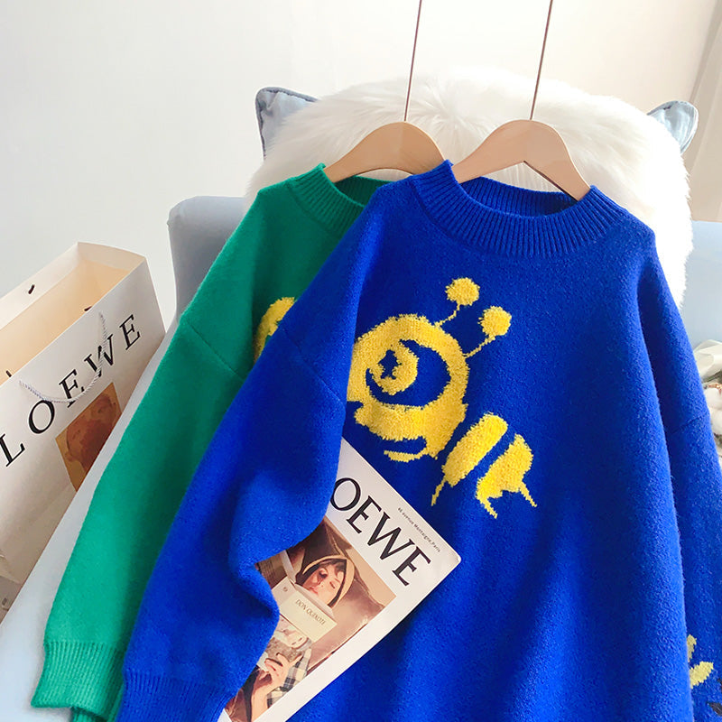 Loose pullover, wearing a lazy and foreign style sweater  5261