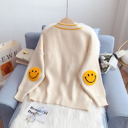 Lazy wind sweater cardigan coat sweater  5136