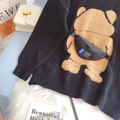 Japanese bear sweater female Pullover  5109