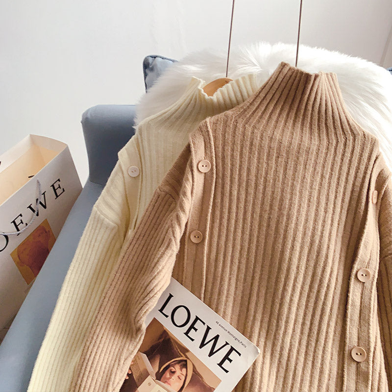 Vintage high neck button cardigan sweater  5138
