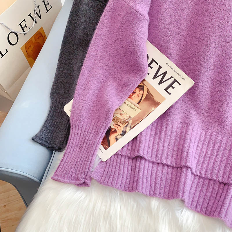 High neck sweater design sense of minority sweater top  5228