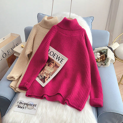 Lazy thickened foreign style knitted bottomed Shirt Top 5206
