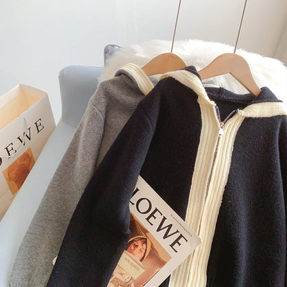Korean hooded sweater coat cardigan  5219