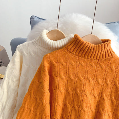 High neck twist sweater versatile bottomed sweater top  4955