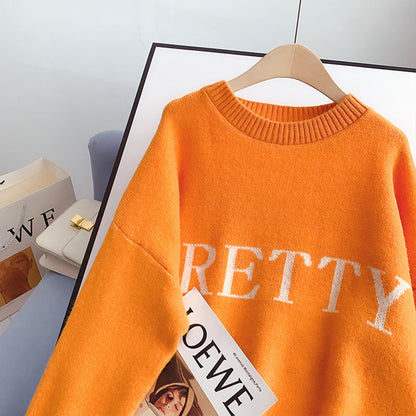 Sweater sweater lazy wind sweater top  4973