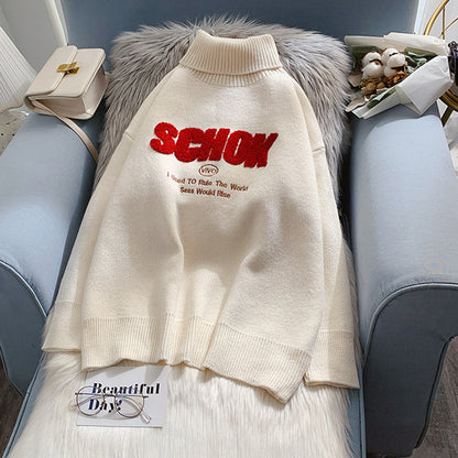 High neck sweater, versatile foreign style knitwear and sweater  5051