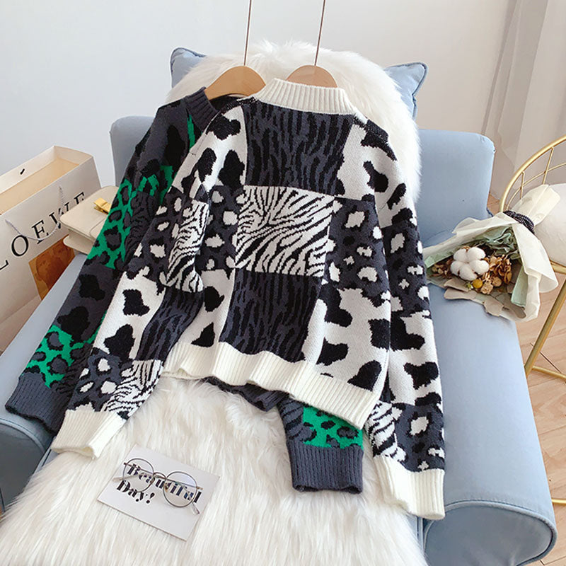 Fashion leopard pattern foreign style street top  5093