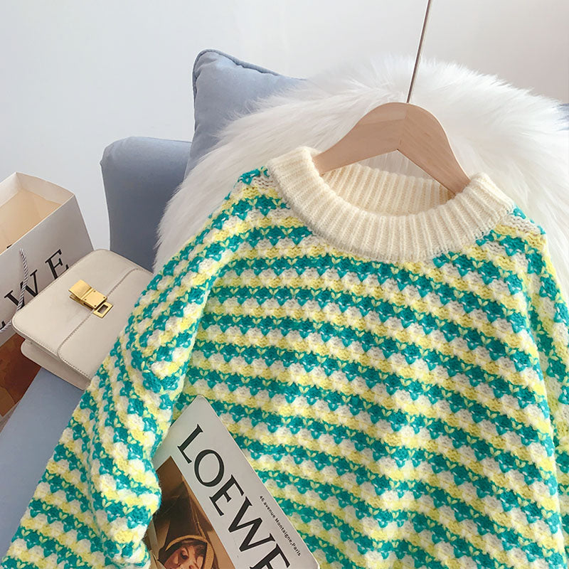 Lazy wind coarse wool sweater outer coat  5098