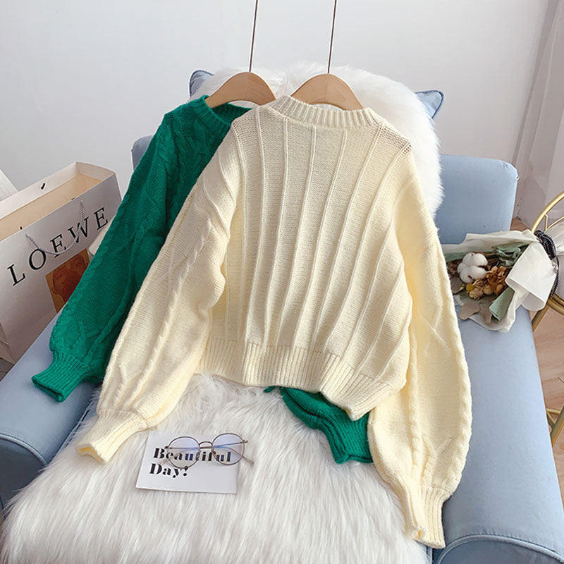Fashion twist sweater small design sense minority  5106