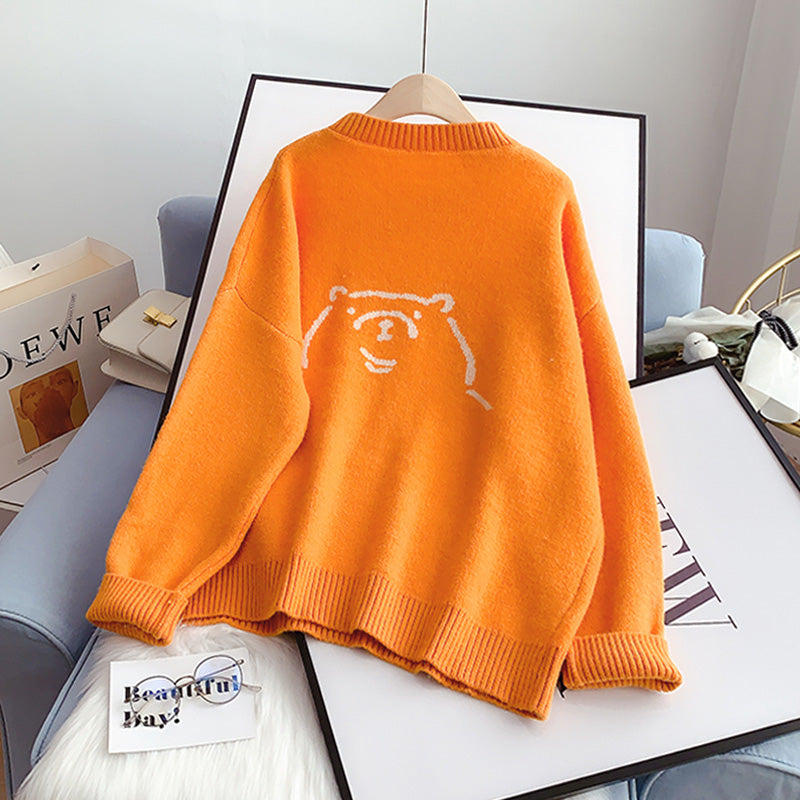 Sweater sweater lazy wind sweater top  4973