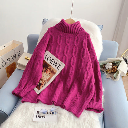 High neck sweater lazy and foreign sweater  5014