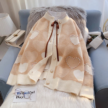 Heavy industry nail bead sweater coat sweater coat  5008