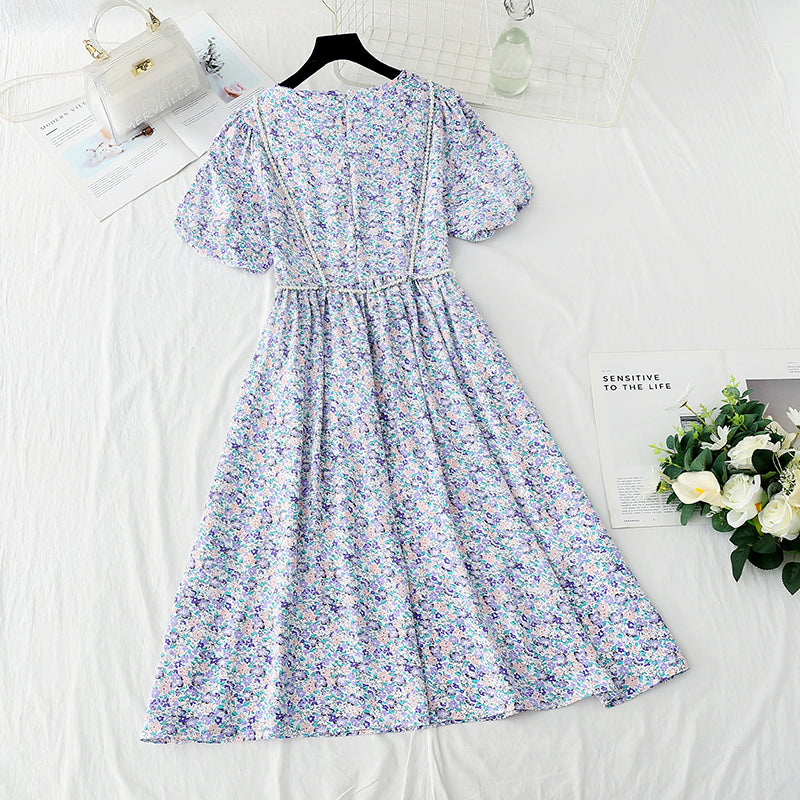 New French pearl suspender long skirt sweet temperament small skirt  4869