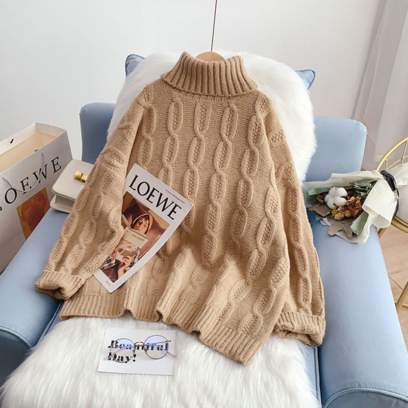 High neck sweater lazy and foreign sweater  5014