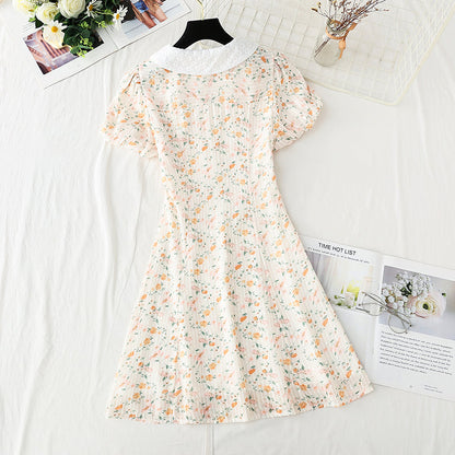 French first love waist closing temperament broken flower fairy small skirt  4906