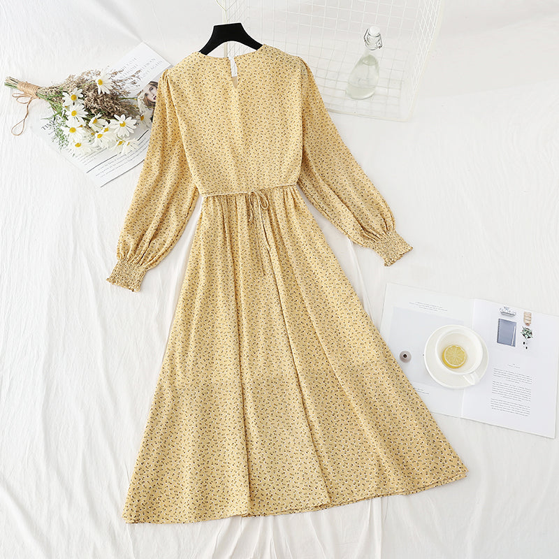 New women's Chiffon stitched hollow high-grade dress  4825