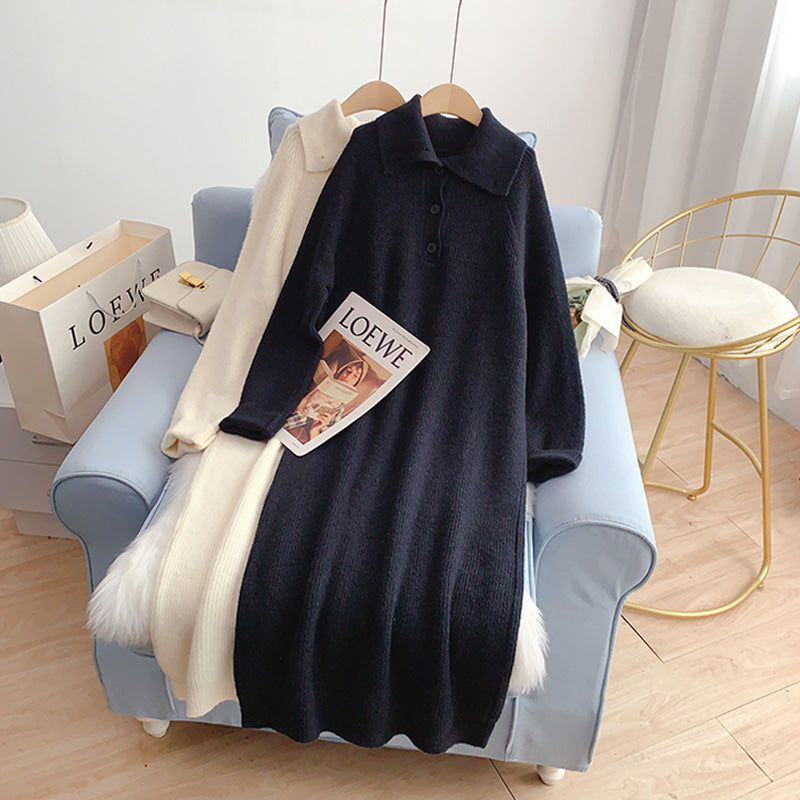 Loose, slim, lazy, wind backed wool dress  5011