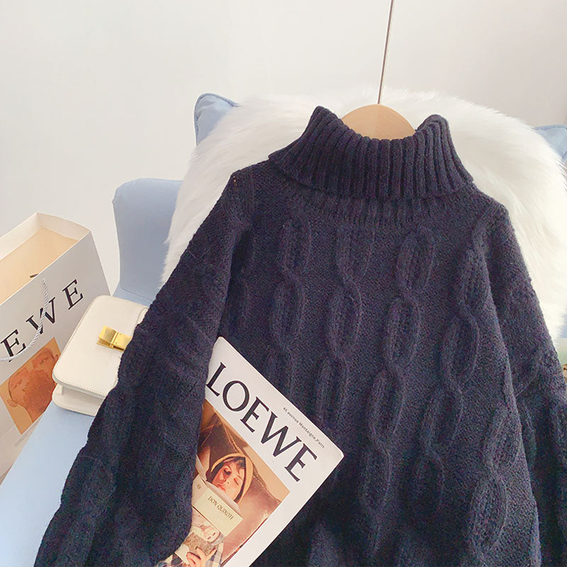 High neck sweater lazy and foreign sweater  5014