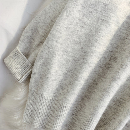 Sweater female high neck loose lazy wind  4920