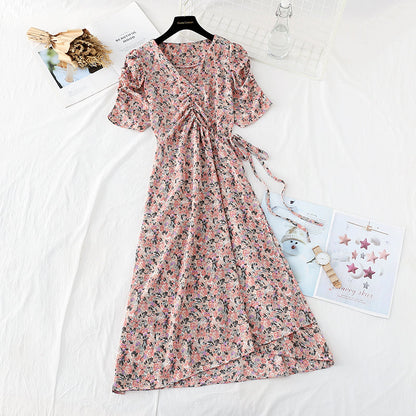 New gentle wind, slim waist, French Vintage Chiffon Skirt  4599