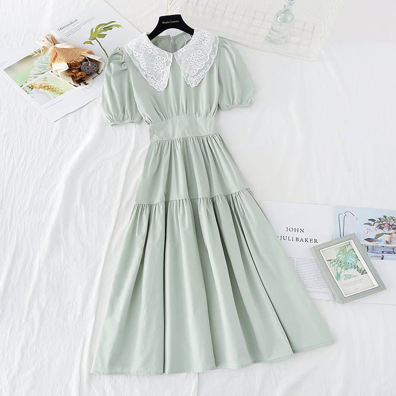 New doll neck French waist closing slim skirt fairy super fairy series  4509