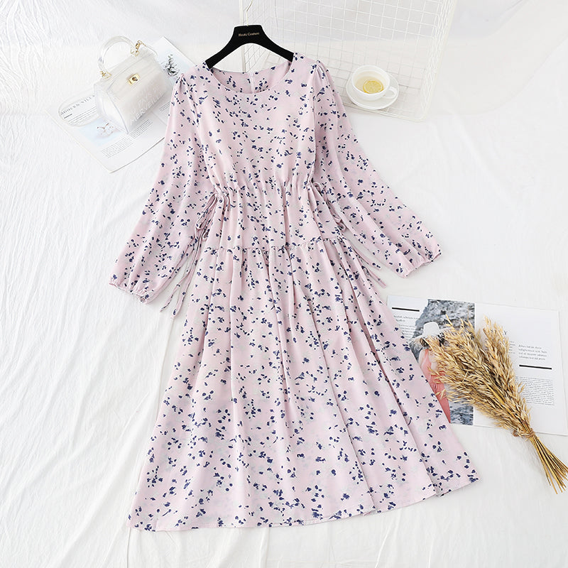 The new waist is slim, retro, gentle wind and snow spinning skirt  4522