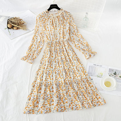 New French retro floral Platycodon grandiflorum skirt  4520