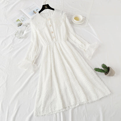 Chiffon tassel lace doll collar bottomed skirt  4470