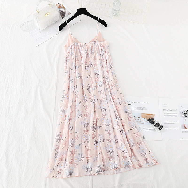 Pleated Chiffon Skirt fairy super xiansen French dress  4122