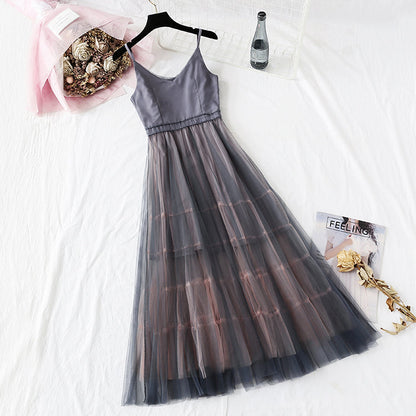 French Hepburn fairy sling gauze dress  4121
