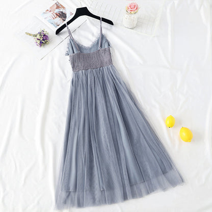 Knee length Sequin gauze skirt  4100