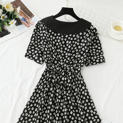 French waist closing chiffon skirt temperament skirt  4276