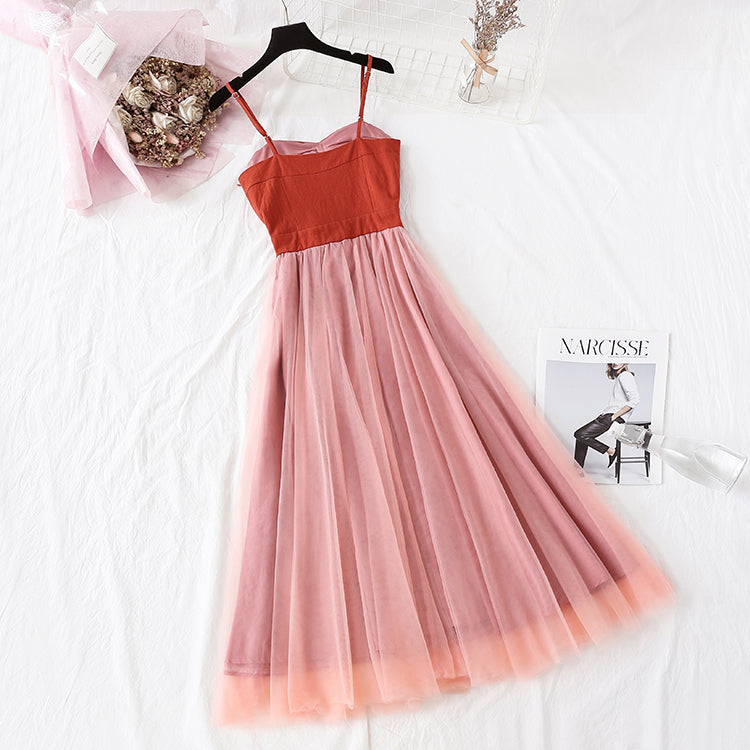 Super xiansen retro wisdom smoked French Platycodon skirt  4102