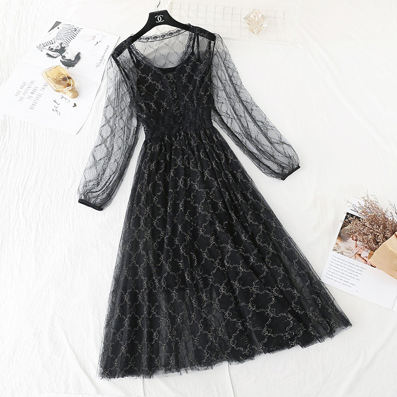 Gauze dress fairy super xiansen temperament  4387