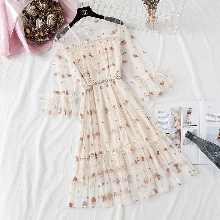 Love gauze dress is super xiansen sweet  4343