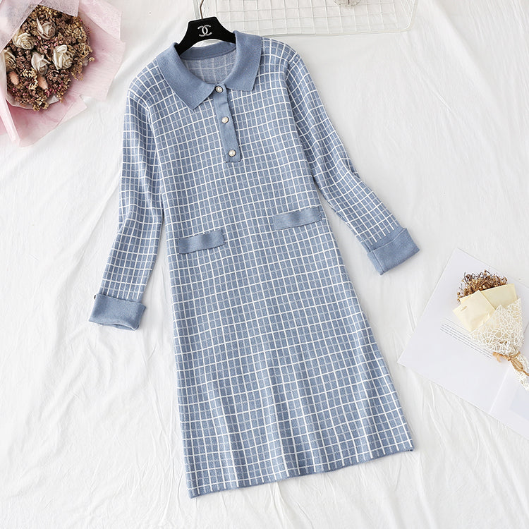 New style small fragrance high cold Department knee sweater skirt  4459