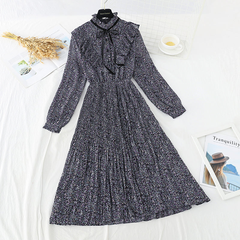 The new waist is slim. Chiffon pleated skirt  4521