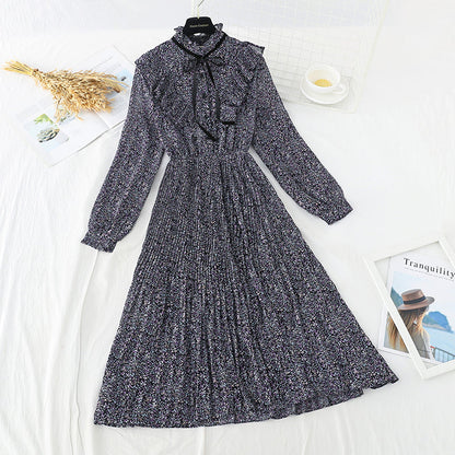 The new waist is slim. Chiffon pleated skirt  4521