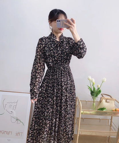 High waist thin fairy gentle wind snow spinning floral skirt  3897