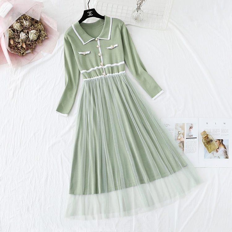 French first love little fragrant wind fairy bottomed skirt  4308