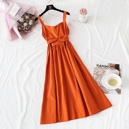 Suspender dress fairy super xiansen Department waist closed to show thin temperament  4136
